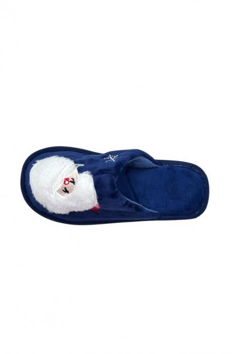 Papuci de casa cu motive de Crăciun pentru femei, Tecos®, albastru, mărime 36-37, 23 centimetri, talpa comoda și călduroși [5]