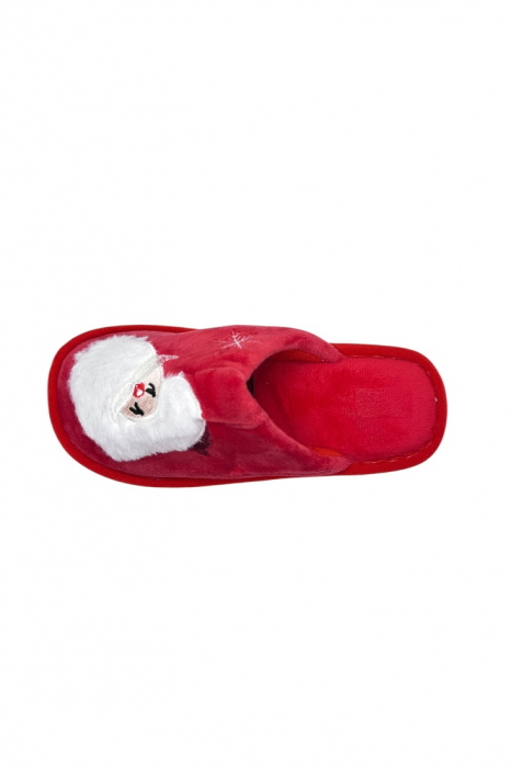 Papuci de casa cu motive de Crăciun pentru femei, Tecos®, roșu, mărime 36-37, 23 centimetri, talpa comoda și călduroși [6]