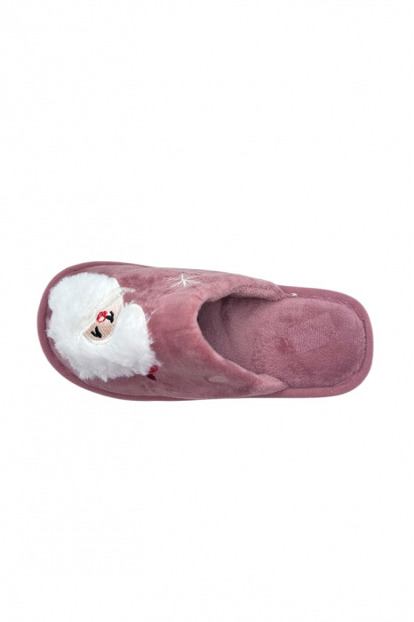 Papuci de casa cu motive de Crăciun pentru femei, Tecos®, roz, mărime 36-37, 23 centimetri, talpa comoda și călduroși [3]