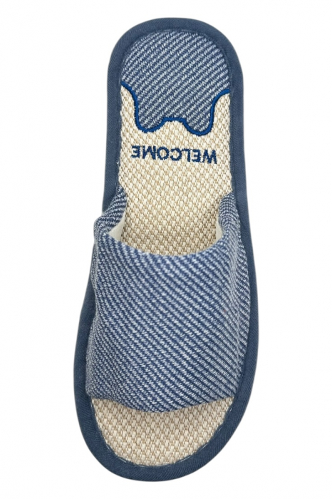 Șlapi de casă unisex din material textil cu design modern [4]