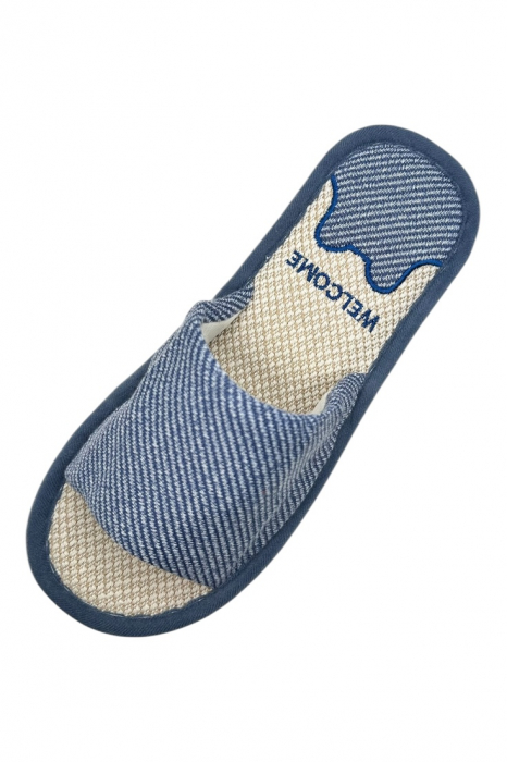 Șlapi de casă unisex din material textil cu design modern [3]