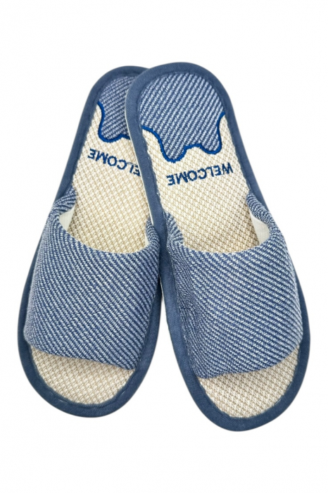 Șlapi de casă unisex din material textil cu design modern [1]