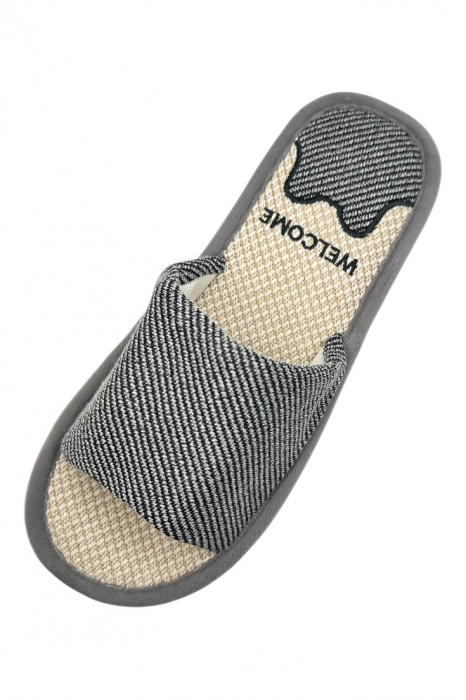 Șlapi de casă unisex din material textil cu design modern [3]
