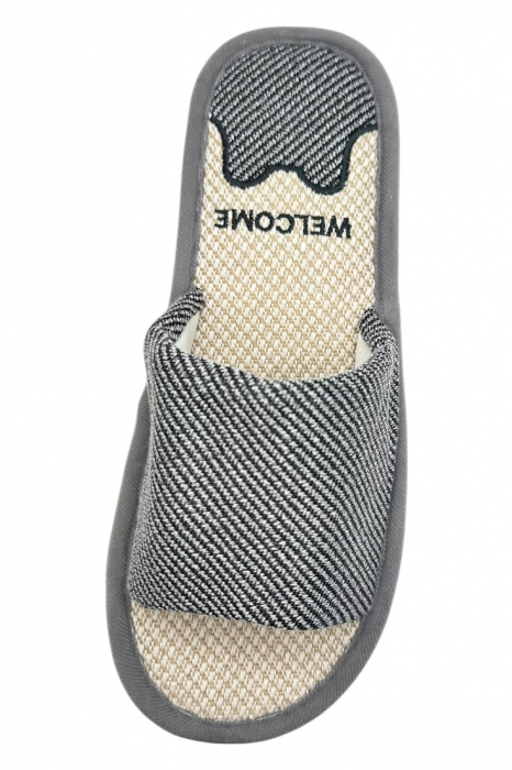 Șlapi de casă unisex din material textil cu design modern [5]