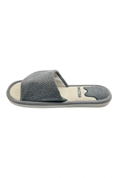Șlapi de casă unisex din material textil cu design modern [2]
