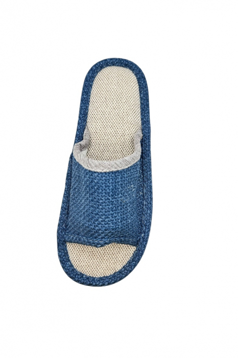 Papuci de casa decupati pentru barbati, Tecos®, marime 40-41, albastru, talpa foarte comoda, 27 centimetri [5]