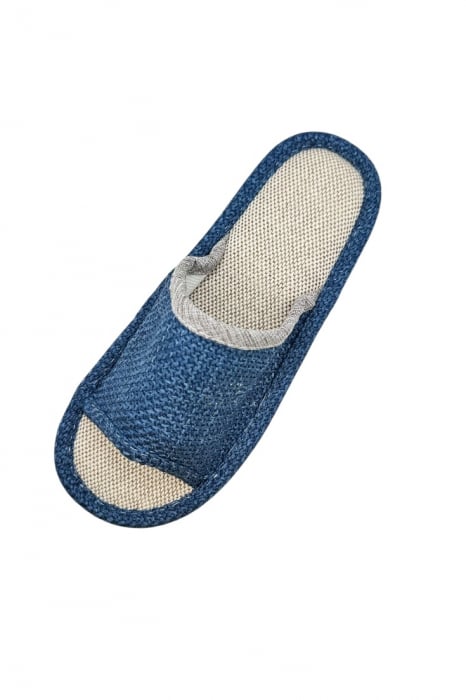 Papuci de casa decupati pentru barbati, Tecos®, marime 40-41, albastru, talpa foarte comoda, 27 centimetri [4]