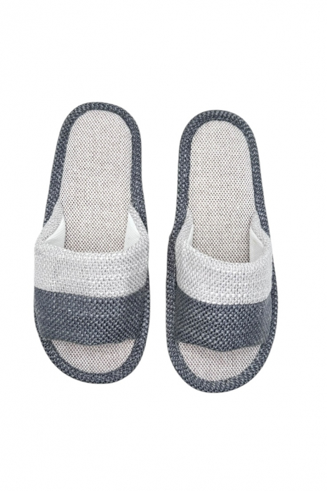 Papuci de casa decupati pentru barbati, Tecos®, marime 40-41, gri inchis, talpa foarte comoda, 27 centimetri [6]