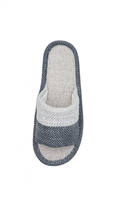 Papuci de casa decupati pentru barbati, Tecos®, marime 40-41, gri inchis, talpa foarte comoda, 27 centimetri [5]