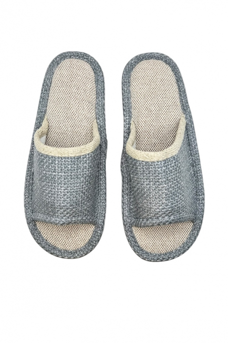 Papuci de casa decupati pentru barbati, Tecos®, marime 40-41, gri, talpa foarte comoda, 27 centimetri [5]