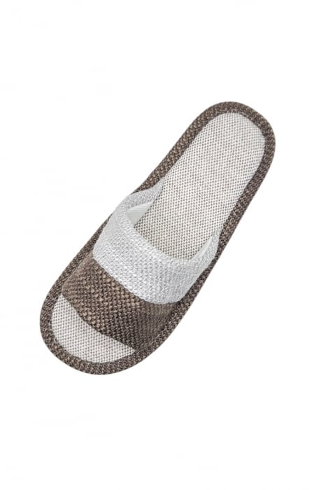 Papuci de casa decupati pentru barbati, Tecos®, marime 40-41, maro inchis, talpa foarte comoda, 27 centimetri [4]