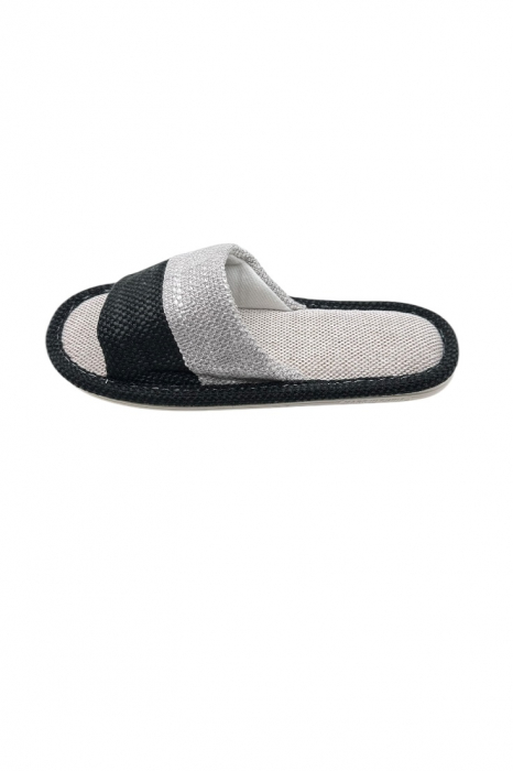 Papuci de casa decupati pentru barbati, Tecos®, marime 40-41, negru, talpa foarte comoda, 27 centimetri [2]