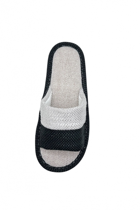 Papuci de casa decupati pentru barbati, Tecos®, marime 40-41, negru, talpa foarte comoda, 27 centimetri [5]