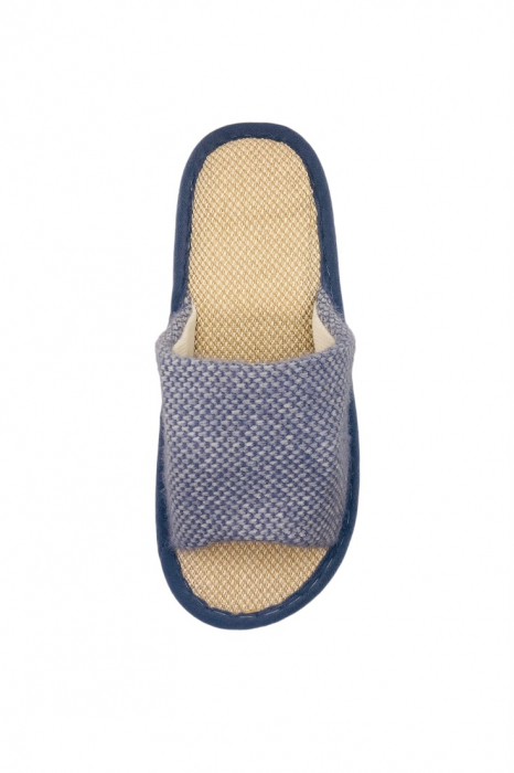 Papuci de casa decupati pentru barbati, TECOS, albastru, marime 40-41, talpa foarte comoda, 27 centimetri [6]