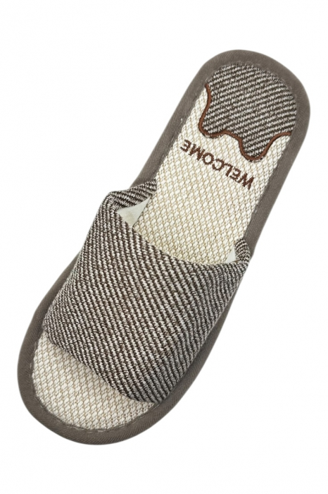 Șlapi de casă unisex din material textil cu design modern [3]