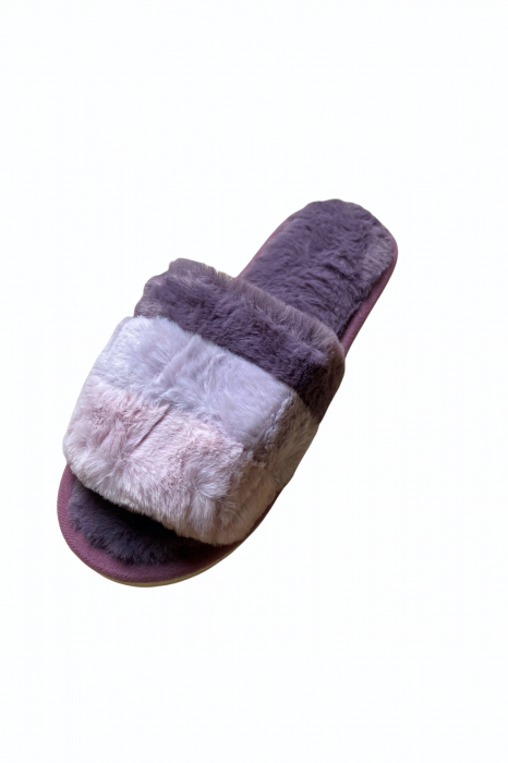 Papuci de casa decupati pentru dama, mov, marime 38-39, 25.5 centimetri [3]