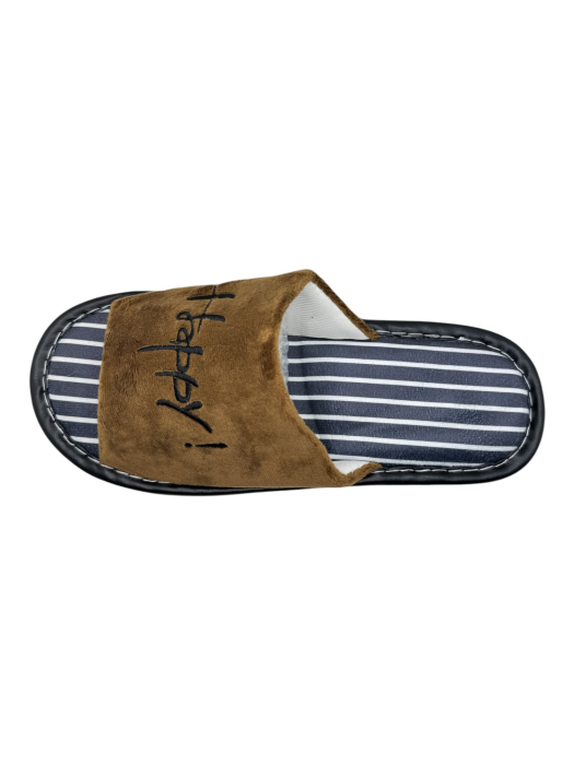 Papuci de casă decupați unisex Tecos® maro cu talpă respirabilă și antiderapantă – mărimi 36-45 [6]