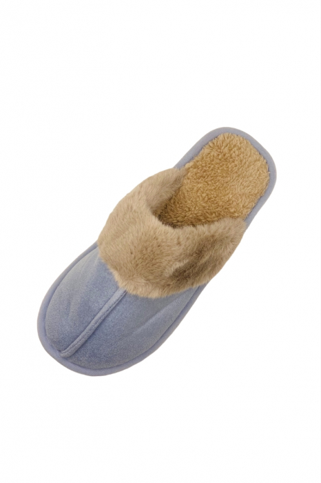 Papuci de casa imblaniti pentru adulti, TECOS, marime 36-37, bleu, foarte caldurosi, 23 centimetri [4]