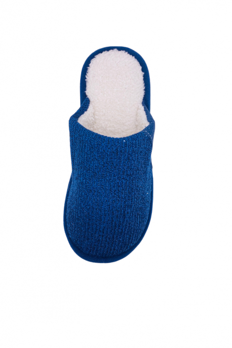 Papuci de casa imblaniti pentru adulti, TECOS, marime 40-41, albastru, foarte caldurosi, 27 centimetri [5]