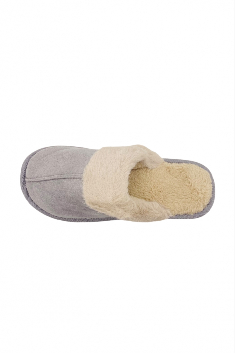 Papuci de casa imblaniti pentru adulti, TECOS, marime 40-41, gri, foarte caldurosi, 26 centimetri [3]