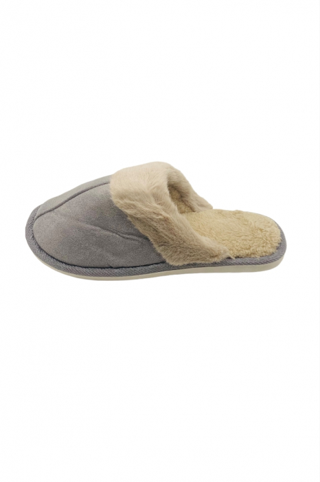 Papuci de casa imblaniti pentru adulti, TECOS, marime 40-41, gri, foarte caldurosi, 26 centimetri [2]