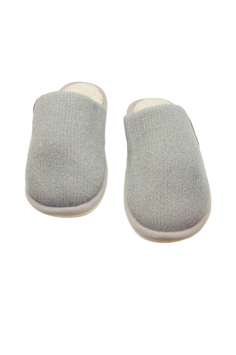 Papuci de casa imblaniti pentru adulti, TECOS, marime 40-41, gri, foarte caldurosi, 27 centimetri [5]