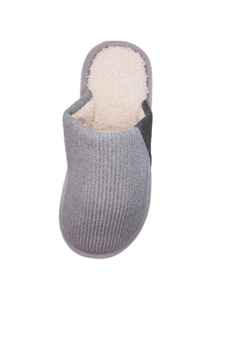 Papuci de casa imblaniti pentru adulti, TECOS, marime 40-41, gri, foarte caldurosi, 27 centimetri [6]