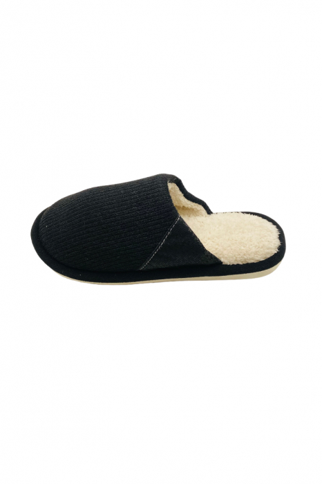 Papuci de casa imblaniti pentru adulti, TECOS, marime 40-41, negru, foarte caldurosi, 27 centimetri [2]