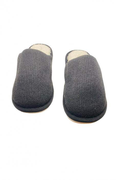 Papuci de casa imblaniti pentru adulti, TECOS, marime 40-41, negru, foarte caldurosi, 27 centimetri [5]
