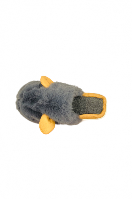 Papuci de casa imblaniti pentru barbati, TECOS, marime 40-41, albastru, foarte caldurosi, 27 centimetri [3]