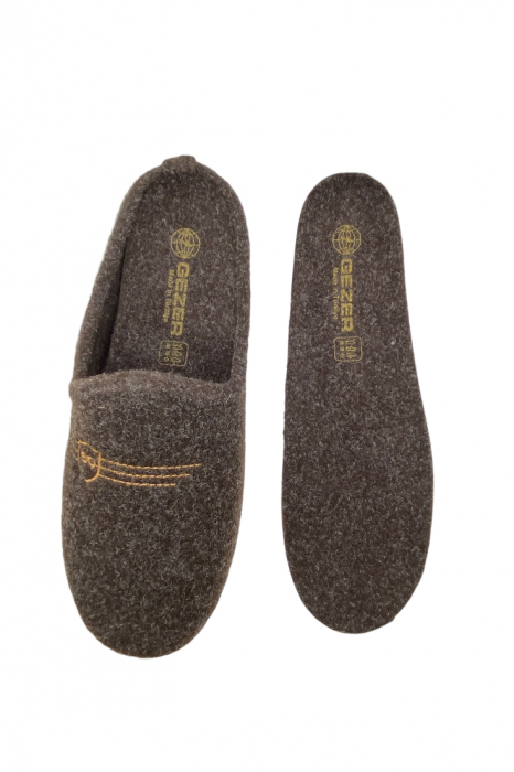 Papuci de casa pentru bărbați, maro, mărime 40, branț detașabil și călcâi [3]