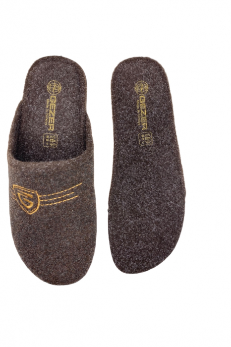 Papuci de casa pentru bărbați, maro, mărime 40, branț detașabil și călcâi [4]