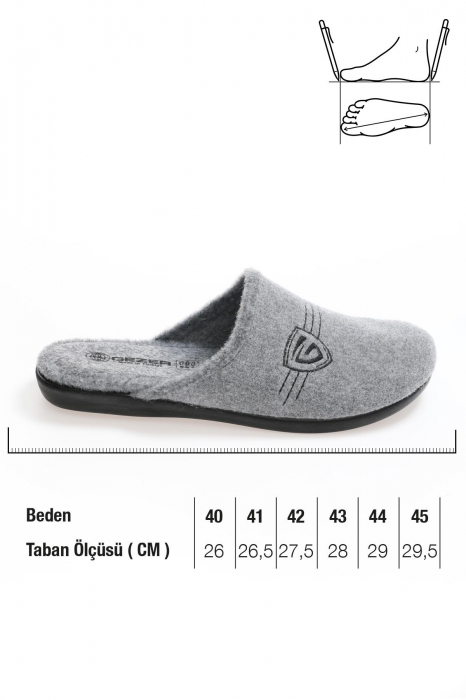 Papuci de casa pentru bărbați, gri, mărime 40, branț detașabil, 26 centimetri [7]