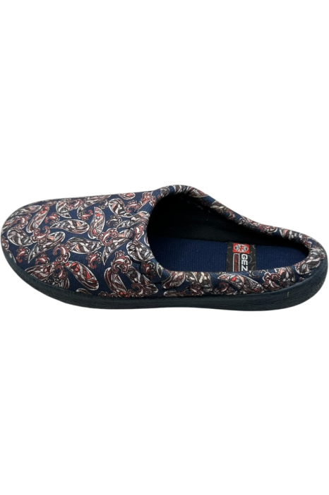 Papuci de casă damă albastru cu imprimeu floral – model confortabil elegant [2]