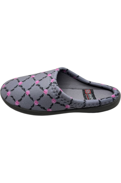 Papuci de casă damă gri cu model trandafiri– Confortabili & Călduroși [2]