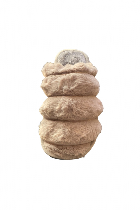 Papuci de casa pentru dama, gri, marime 36-37, 25 centimetri, imblaniti [4]