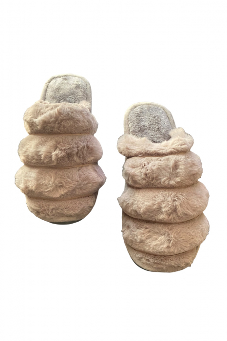 Papuci de casa pentru dama, gri, marime 36-37, 25 centimetri, imblaniti [5]