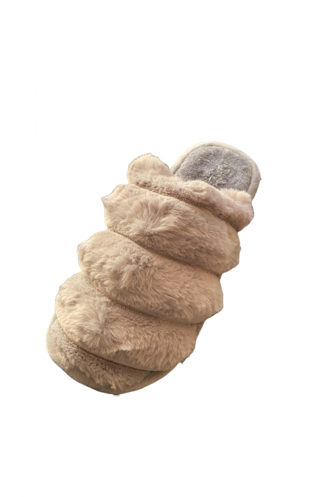 Papuci de casa pentru dama, gri, marime 36-37, 25 centimetri, imblaniti [3]