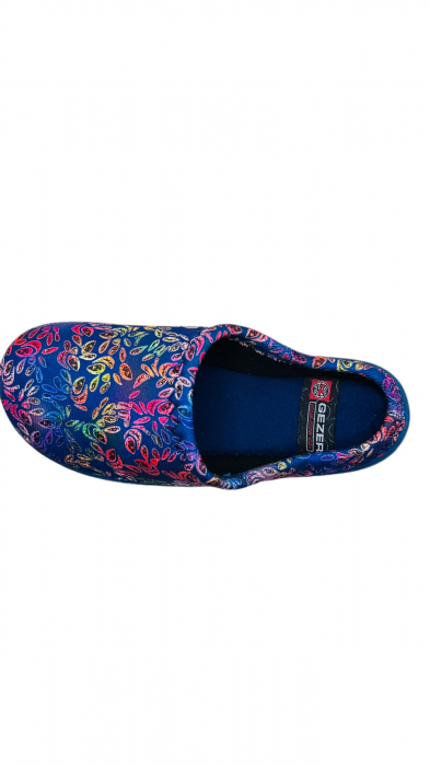 Papuci de casa pentru dama, multicolor cu imprimeu floral, marime 36, 22.5 centimetri, comozi si caldurosi [5]