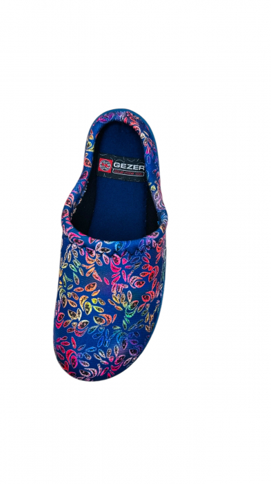 Papuci de casa pentru dama, multicolor cu imprimeu floral, marime 36, 22.5 centimetri, comozi si caldurosi [6]