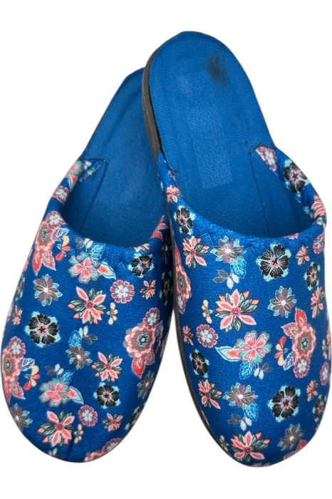 Papuci de casă damă Tecos albastru floral – confort și stil [1]