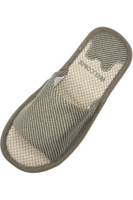 Papuci de casă damă Tecos gri imprimeu Welcome – confort și căldură [4]