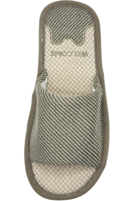 Papuci de casă damă Tecos gri imprimeu Welcome – confort și căldură [5]