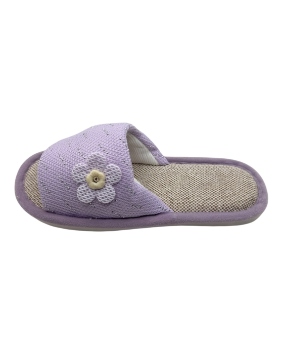Papuci de casă damă Tecos® mov cu floare 3D și talpă confortabilă respirabilă – mărimi 36-41 [2]