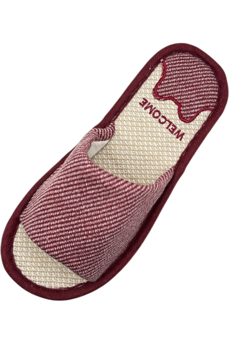 Papuci de casă damă Tecos roșu imprimeu Welcome – confort și căldură [4]