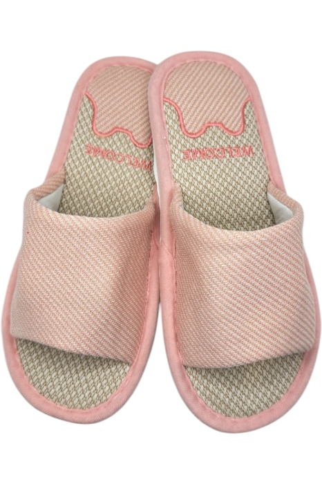 Papuci de casă damă Tecos roz imprimeu Welcome – confort și căldură [1]