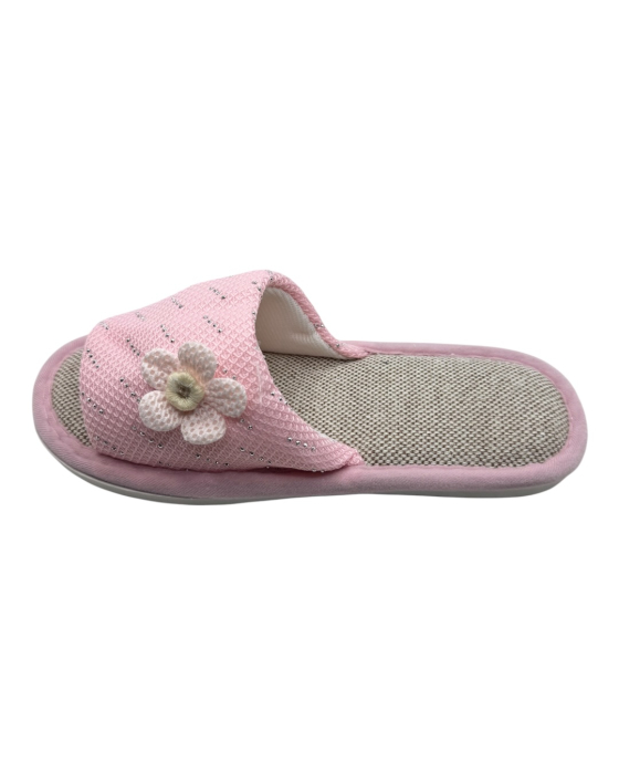 Papuci de casă damă Tecos® roz cu floare 3D și talpă confortabilă respirabilă – mărimi 36-41 [2]