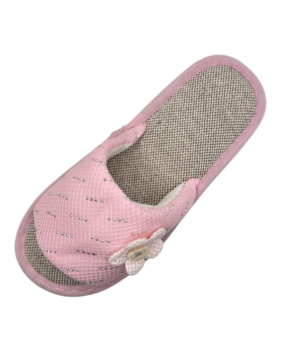 Papuci de casă damă Tecos® roz cu floare 3D și talpă confortabilă respirabilă – mărimi 36-41 [4]