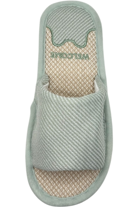 Papuci de casă damă Tecos verde imprimeu Welcome – confort și căldură [5]