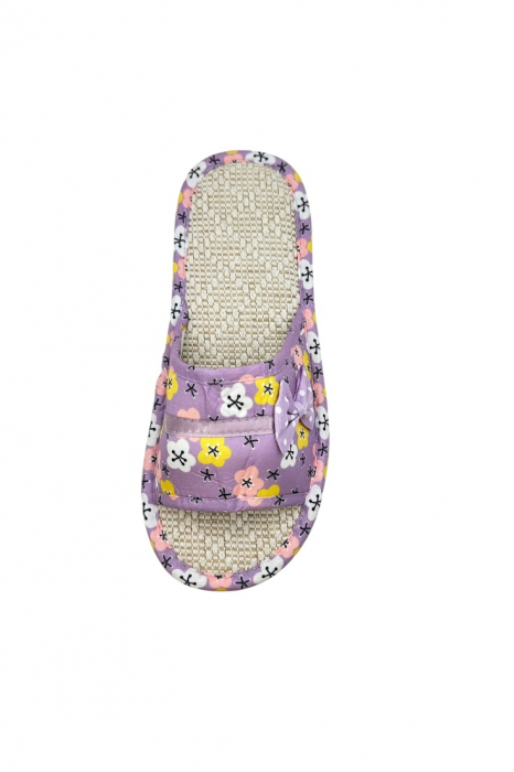Papuci de casă pentru femei, Tecos®, mov cu model floral, confortabili, talpă respirabilă, marime 40-41, 25 centimetri [4]